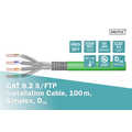 CAT 8.2 S-FTP installation cable,2000 MHz,AWG 22/1 Dca, 100 m, ring, Green